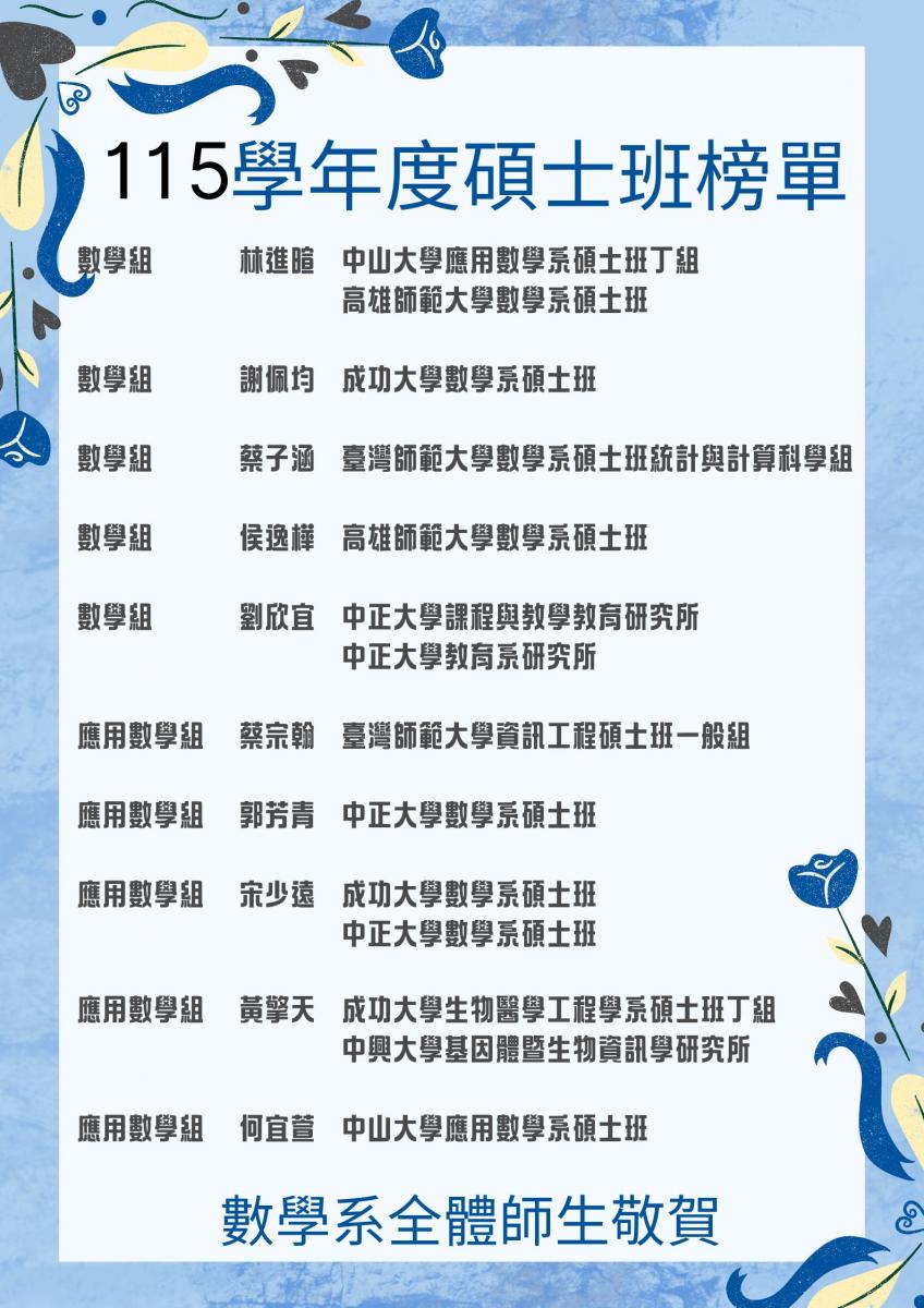 最新消息｜國立高雄師範大學數學系 NKNU MATH